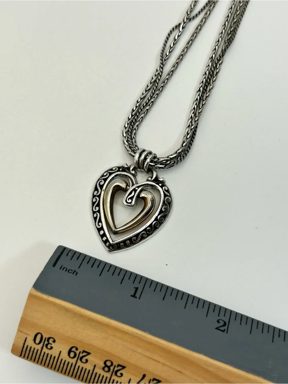 Brighton Ellington Heart Pendant Necklace Silver Plated 18
